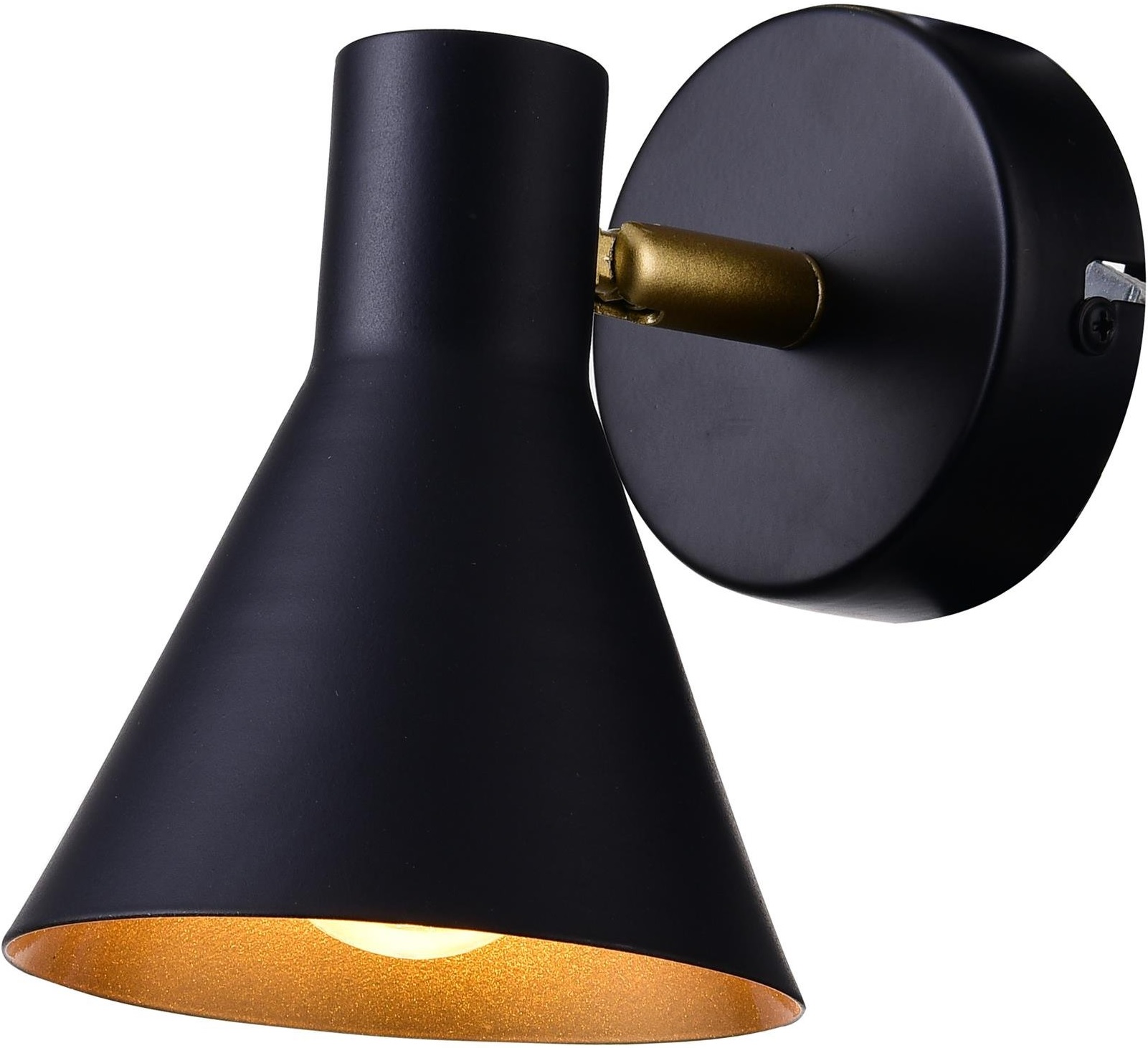 Candellux Less lampada da parete 1x40 W nero-oro 21-70968