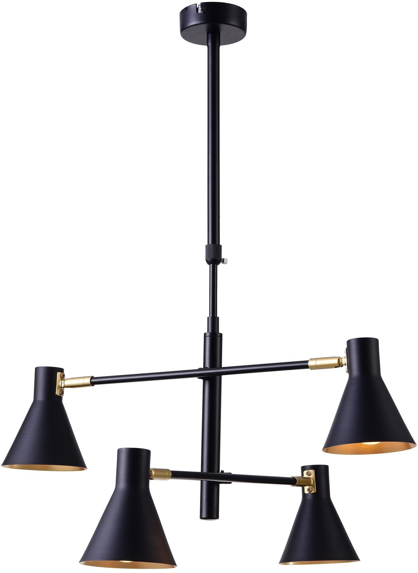 Candellux Less lampada da soffitto 4x40 W nero-oro 34-72689