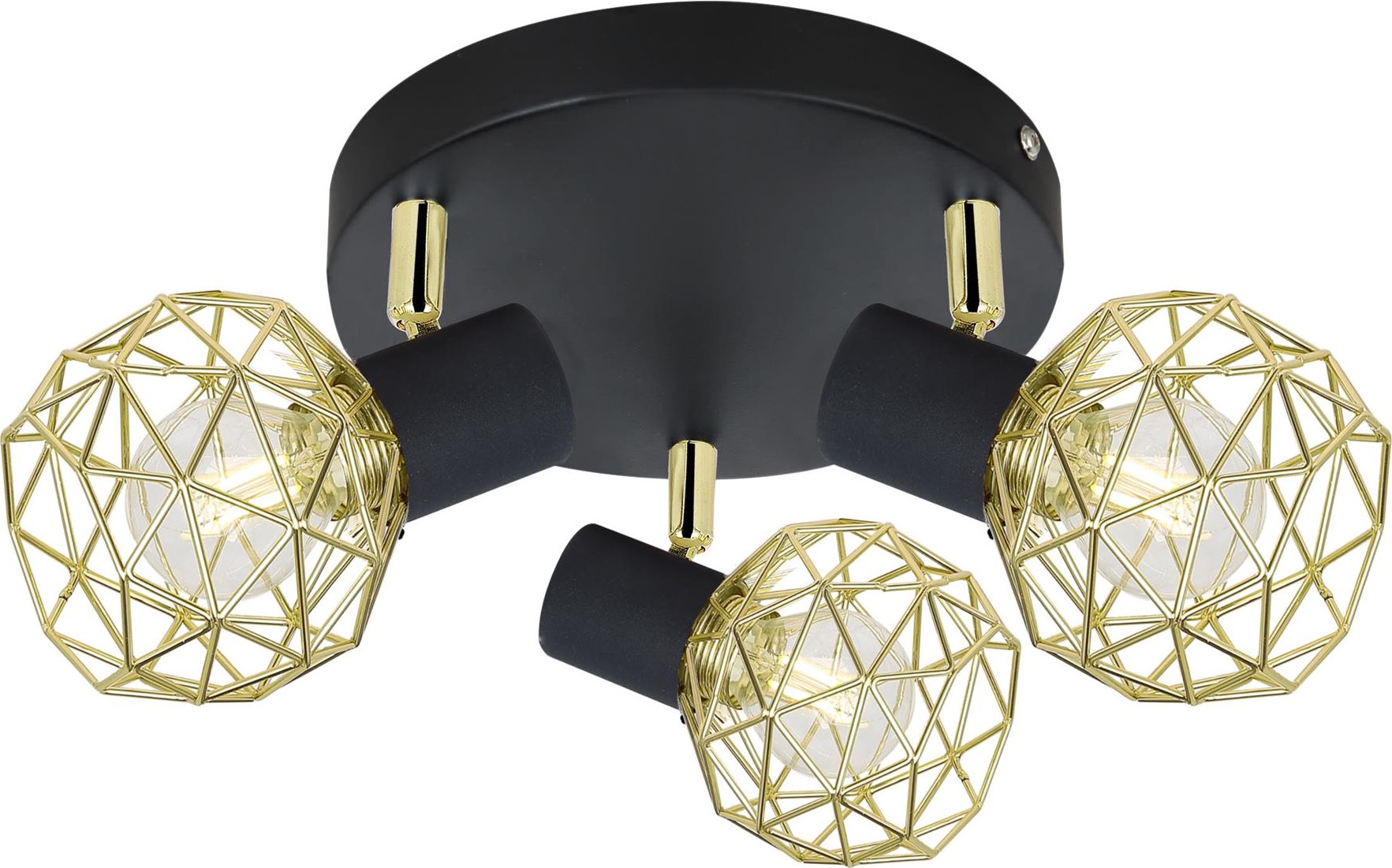 Candellux Acrobat lampada da soffitto 3x40 W nero-oro 98-66466