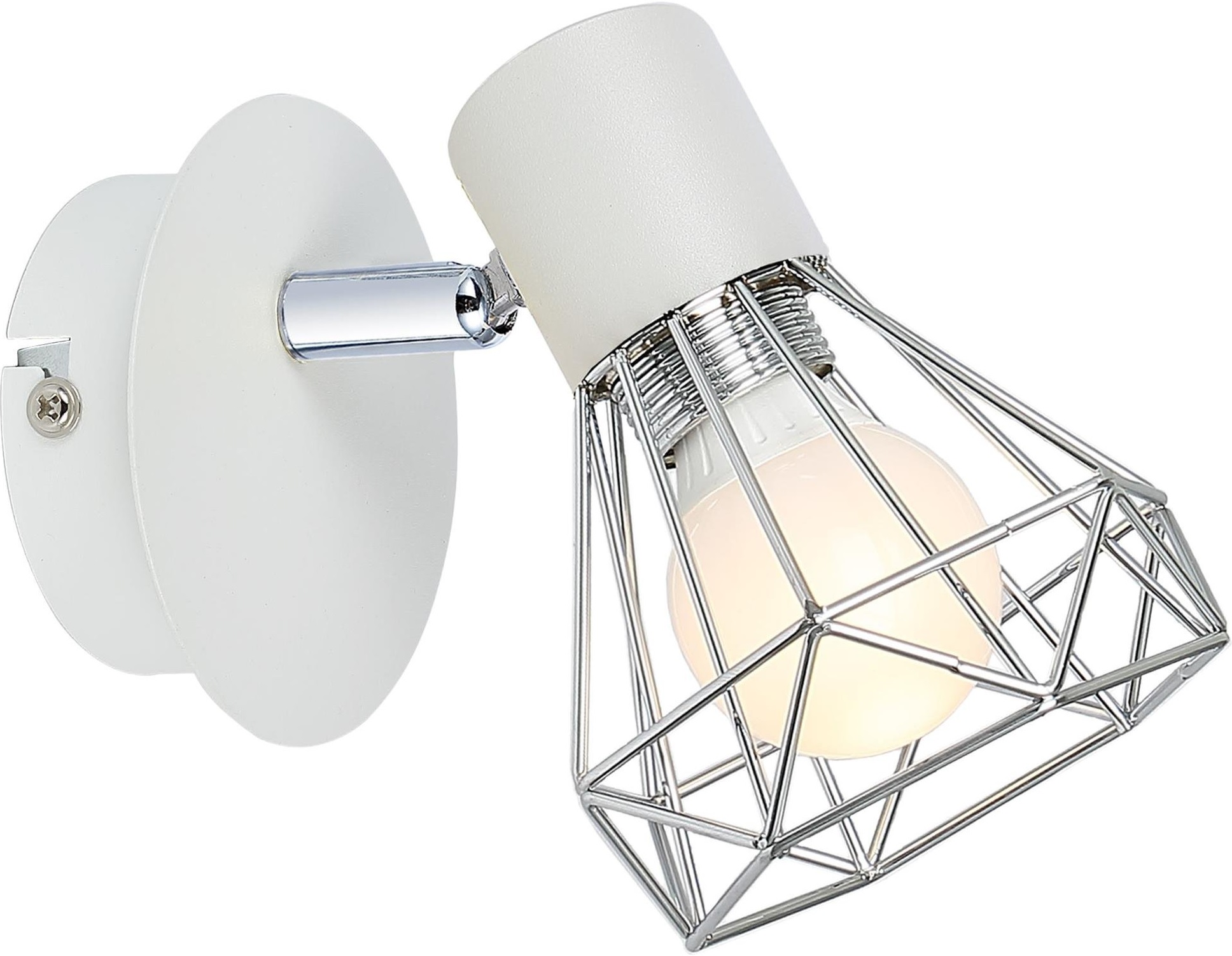 Candellux Verve lampada da parete 1x40 W bianco-cromo 91-61331