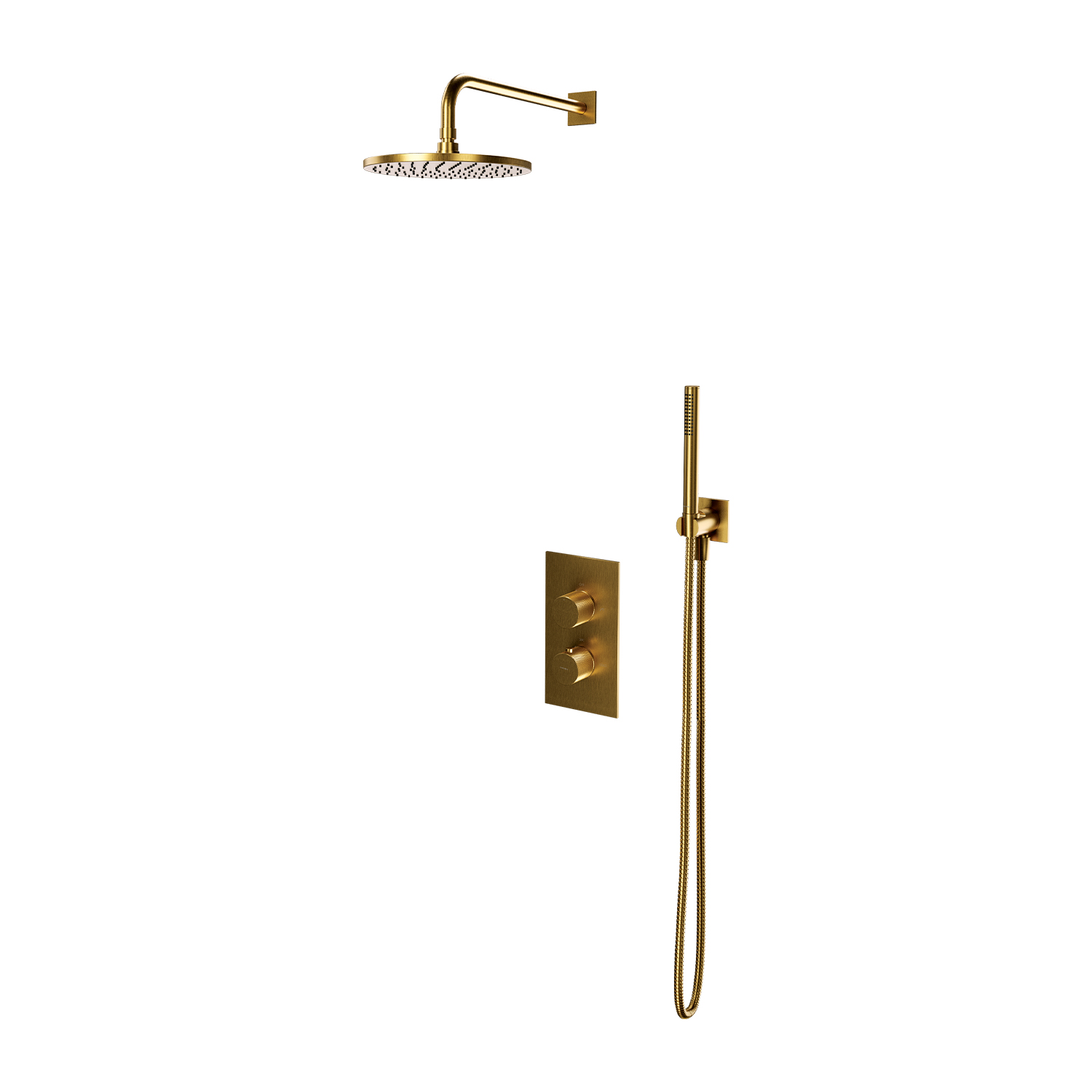 Omnires Contour set doccia da incasso con termostato con soffione oro SYSCT11GLB