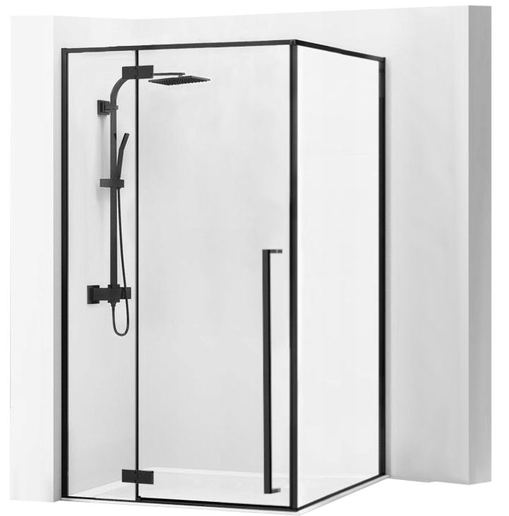 Rea Fargo box doccia 120x90 cm rettangolare nero semiopaca/vetro trasparente REA-K3214