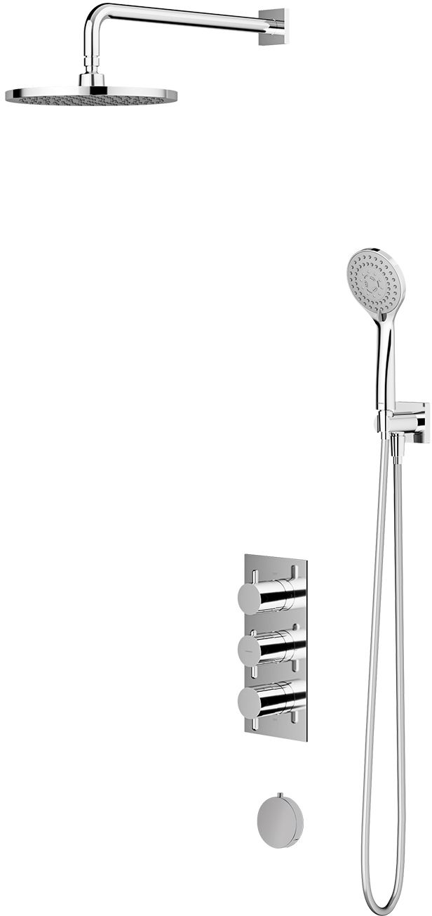 Omnires Contour set doccia da incasso con termostato con soffione cromo SYSYS01XCR