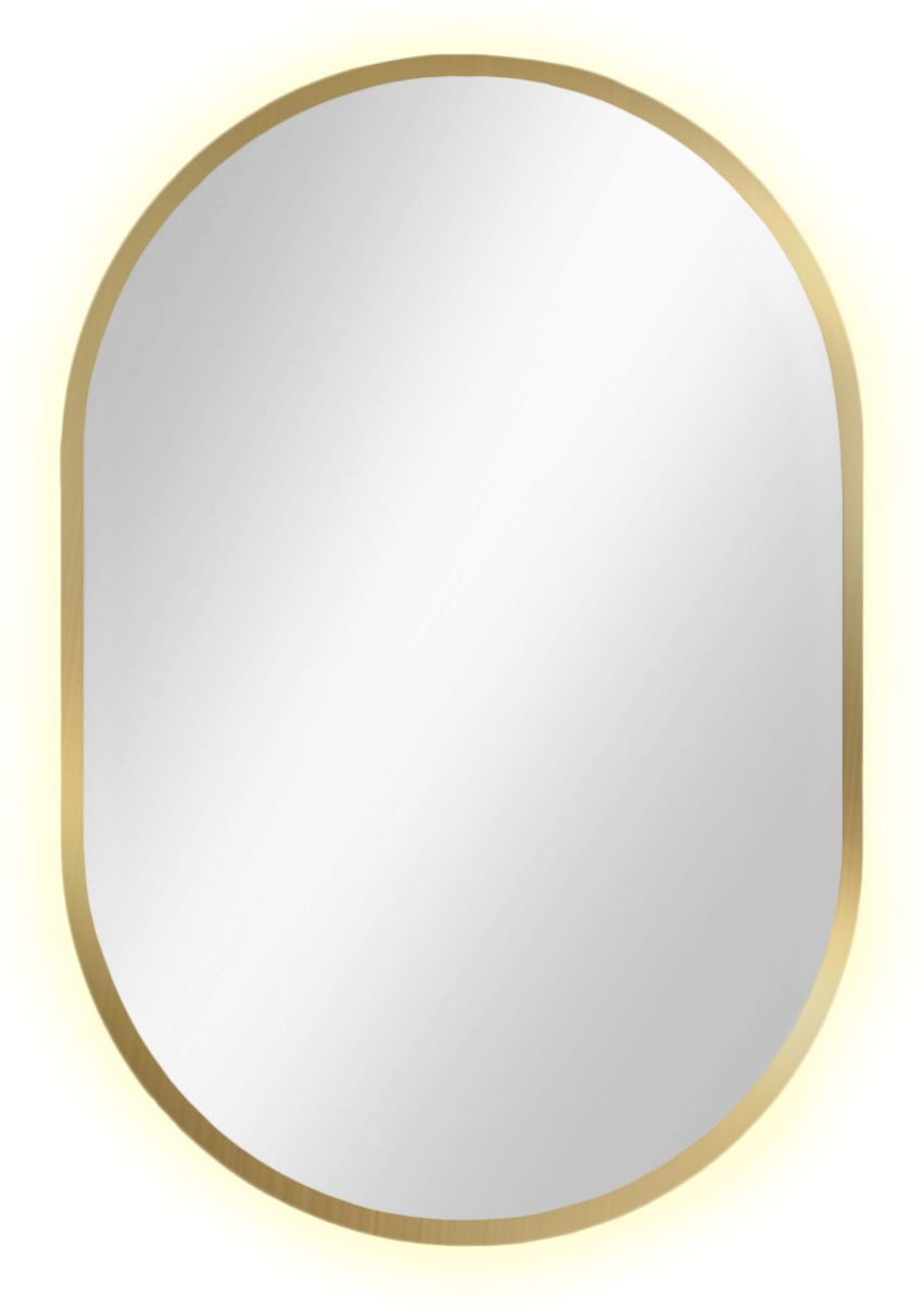 Baltica Design Tiny Border Pastille specchio 40x90 cm ovale con illuminazione oro 5904107904825