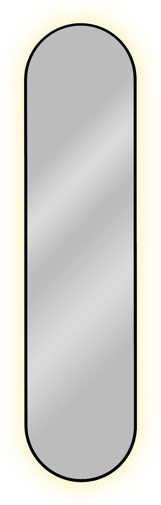 Baltica Design Tiny Border Pastille specchio 40x155 cm ovale con illuminazione nero 5904107905631