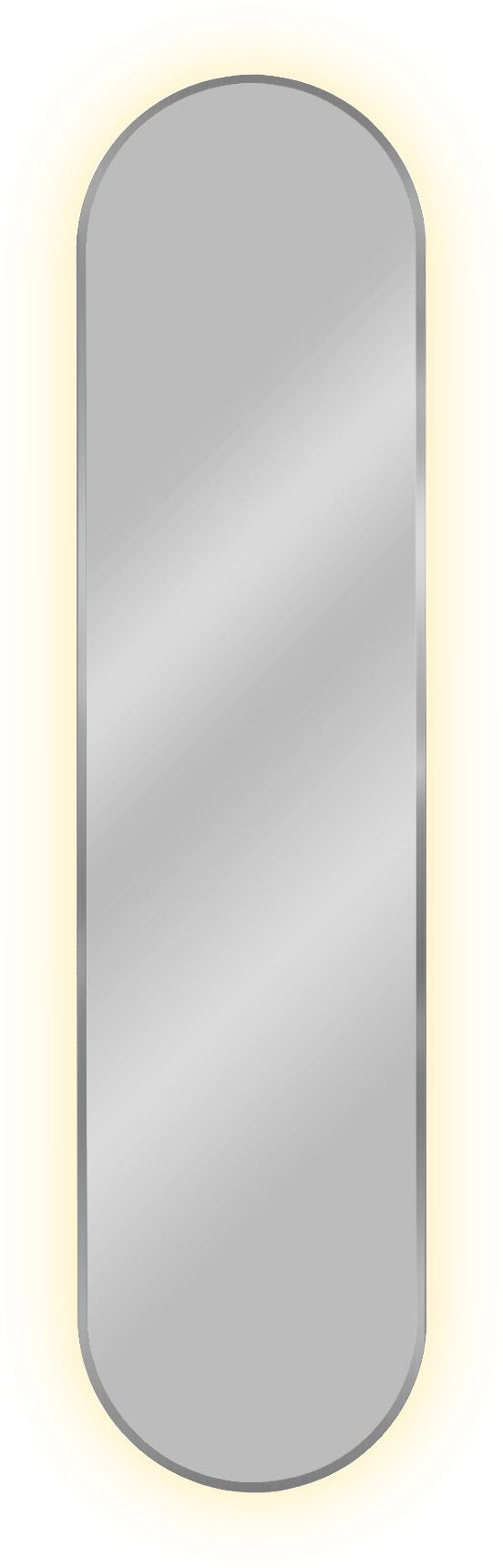 Baltica Design Tiny Border Pastille specchio 40x155 cm ovale con illuminazione argento 5904107905686