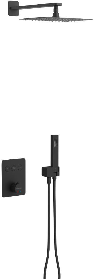 Excellent Krotos set doccia da incasso con termostato con soffione nero AREX.SET.8046BL