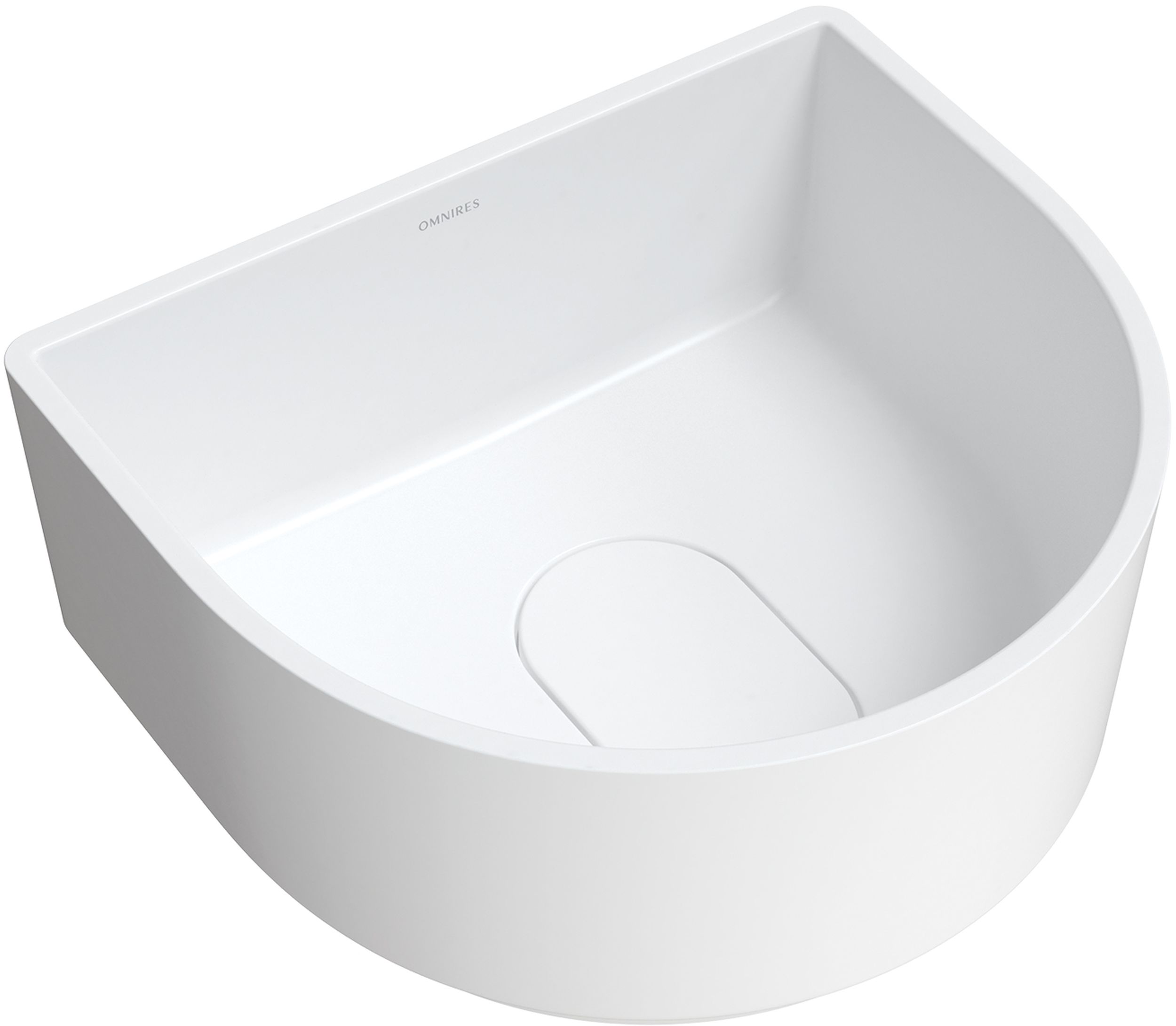 Omnires Cadence M+ lavabo 42x37 cm ovale da appoggio bianco CADENCE420BM