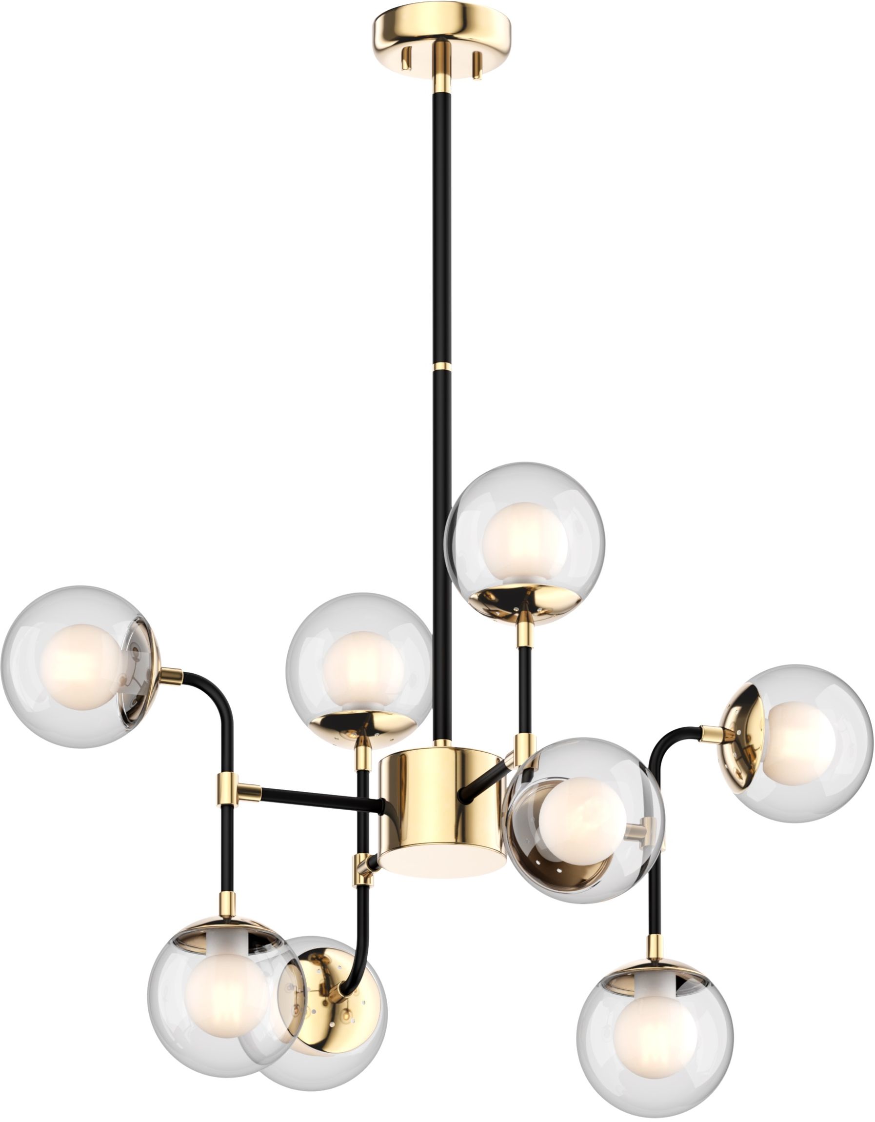 Zuma Line Riano lampada da soffitto x42 W nero-trasparente-oro P0454-08C-SDGF
