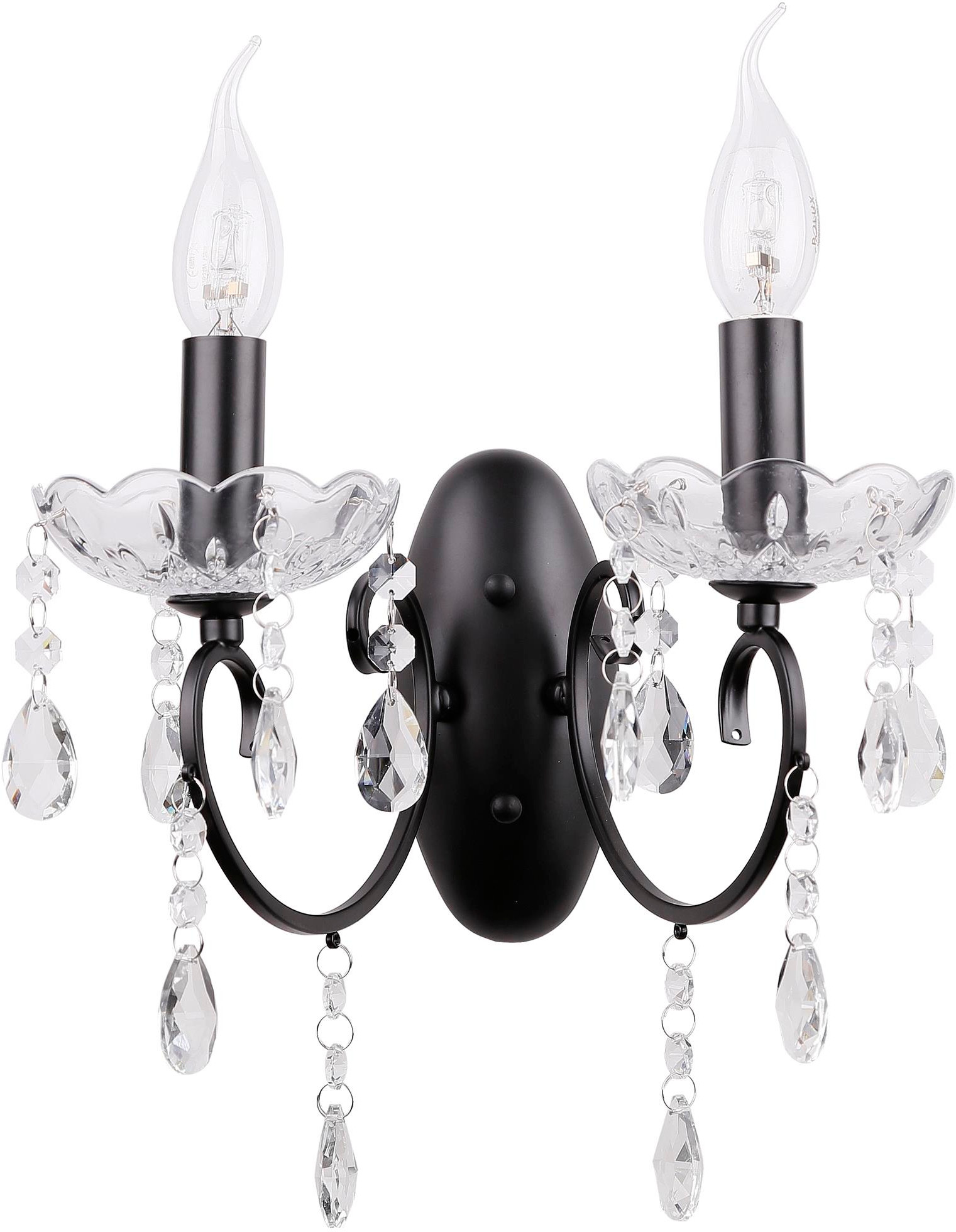 Candellux Aurora lampada da parete 2x40 W nero 22-73723