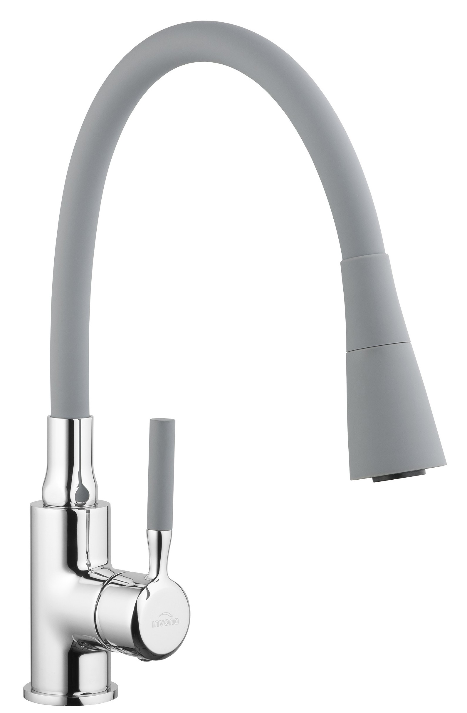 Invena Pogo rubinetto da cucina verticale cromo-grafite/grigio BZ-80-L05