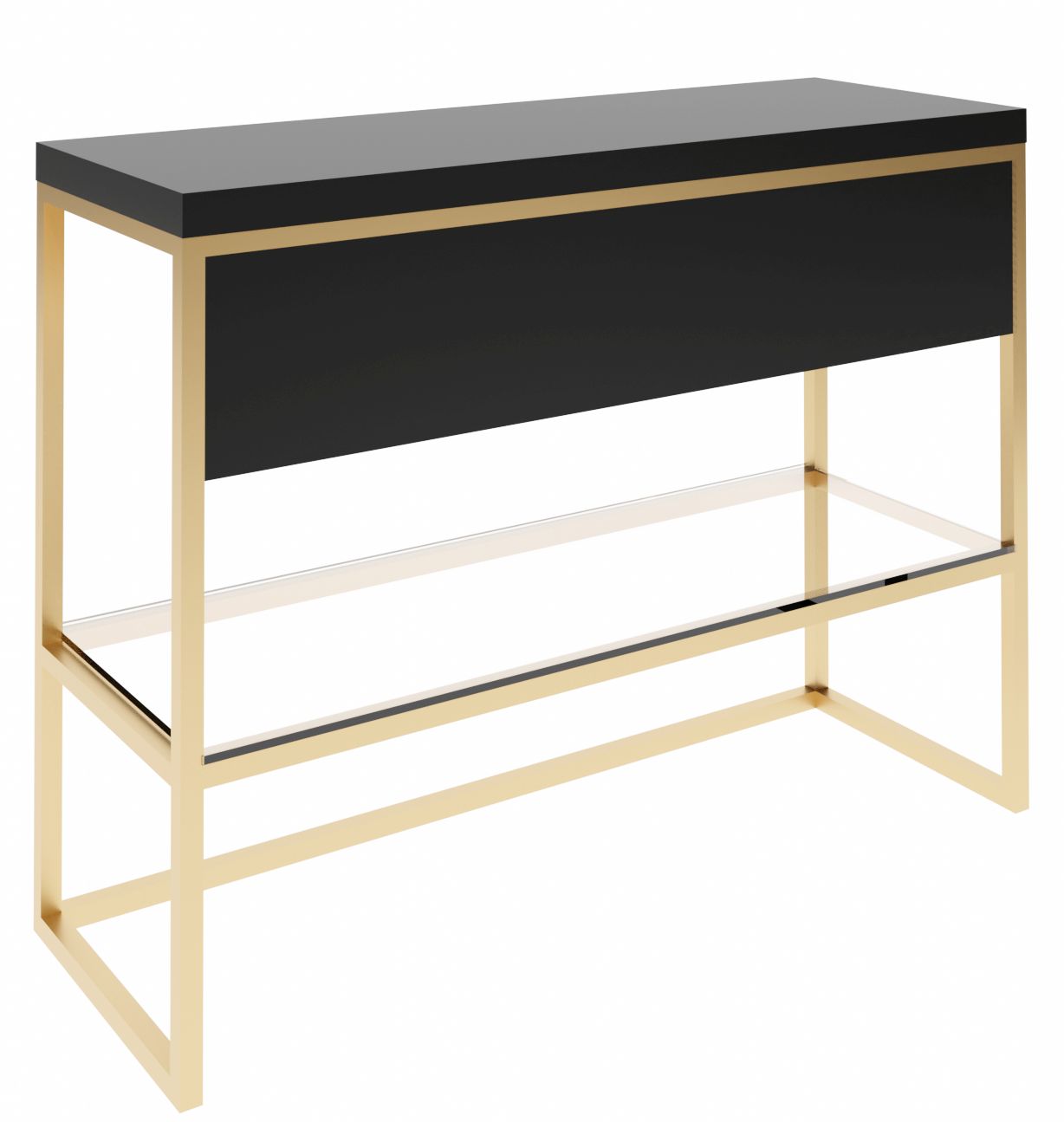 Baltica Design Trine consolle 60x40x75 cm nero-oro 5904107906355