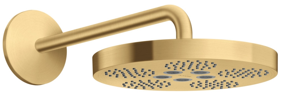 Axor One soffione doccia con braccio 28x28 cm rotonda oro 48491250