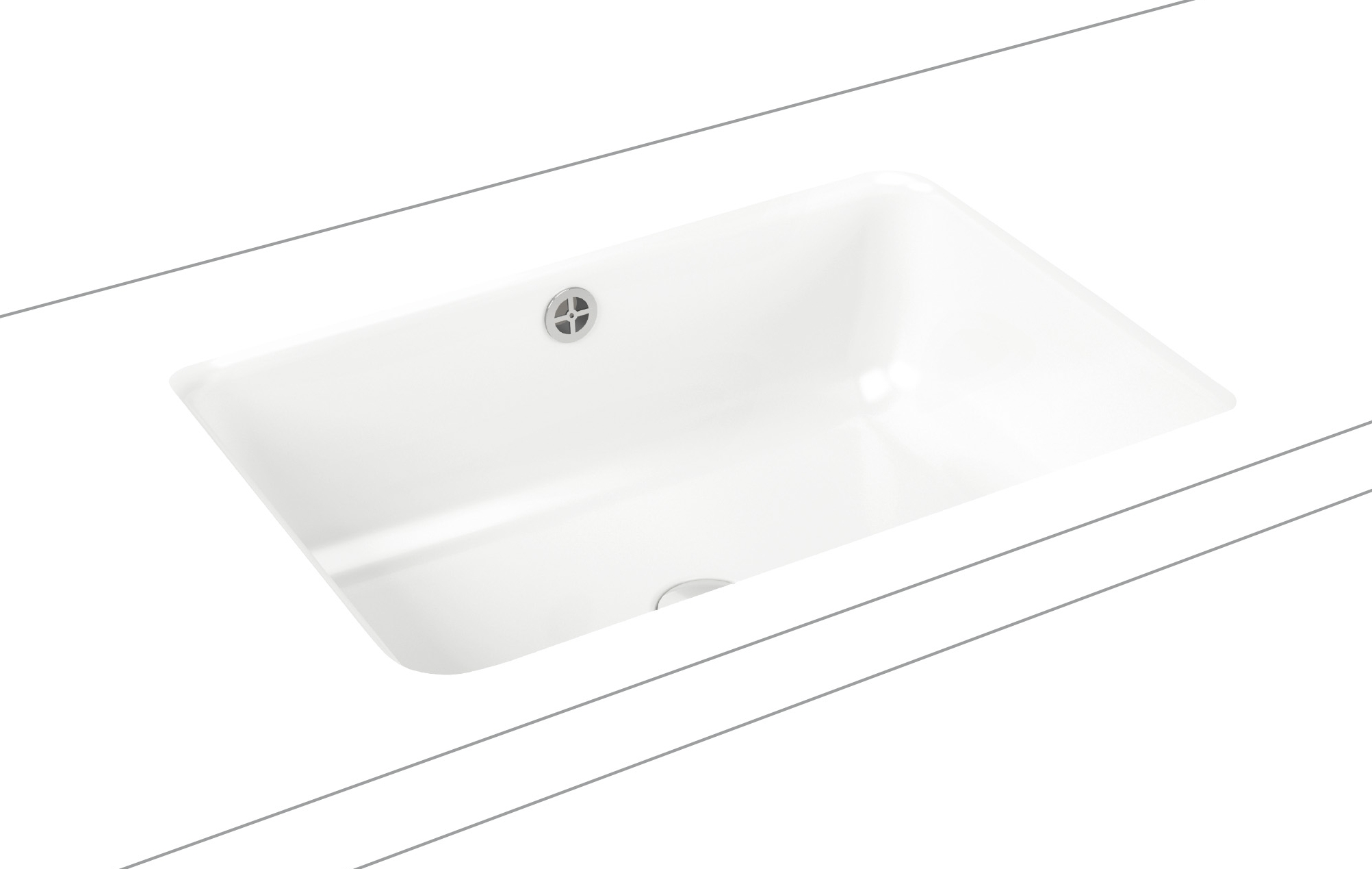 Kaldewei Cayono lavabo 59.6x42.6 cm rettangolare sottopiano bianco 913706000001