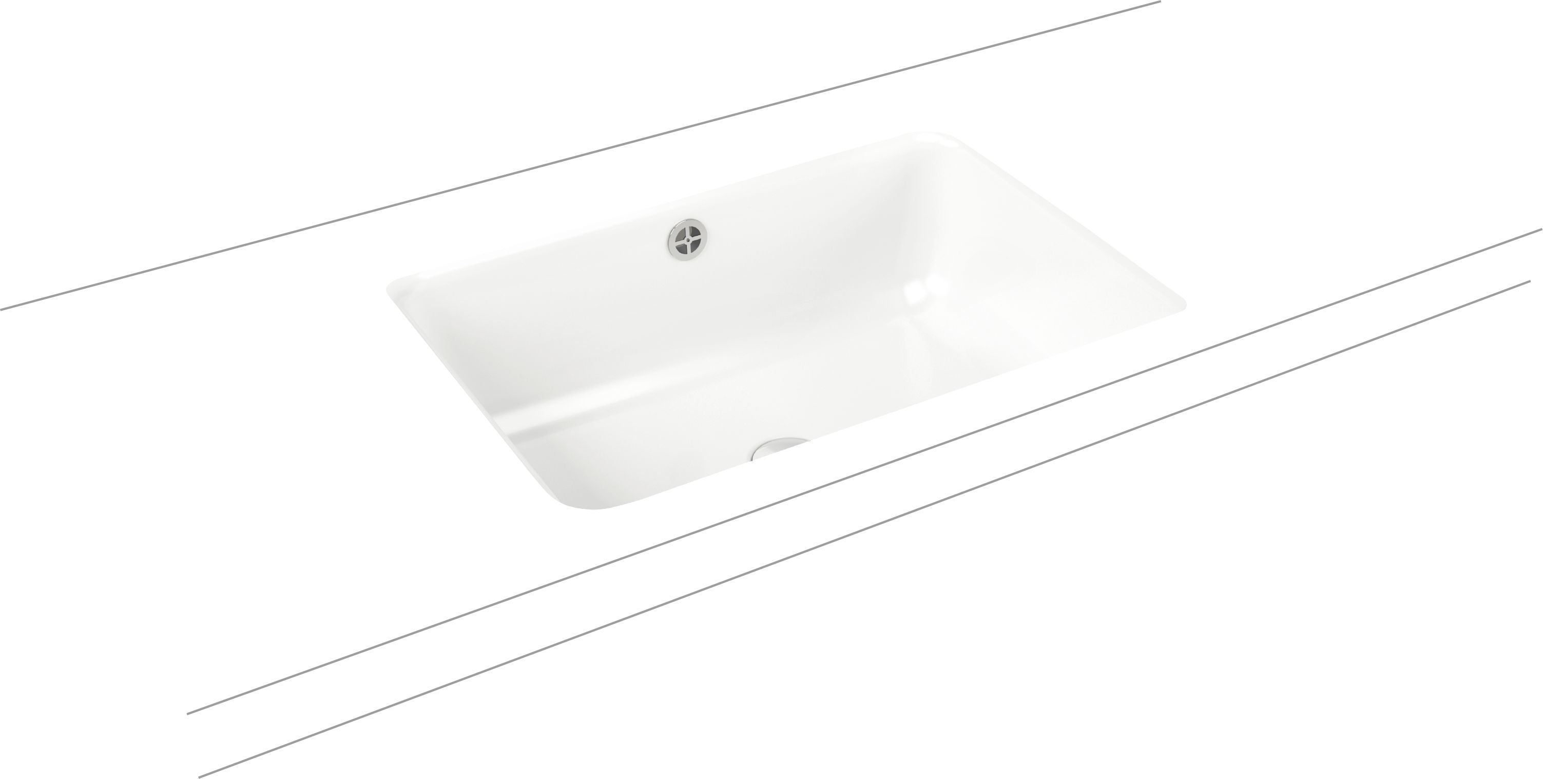 Kaldewei Cayono lavabo 59.6x42.6 cm rettangolare sottopiano bianco lucida 913706000001