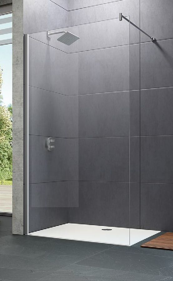 Huppe Design Pure 4-kąt parete doccia 75 cm argento lucida/vetro trasparente 8P1132.092.322