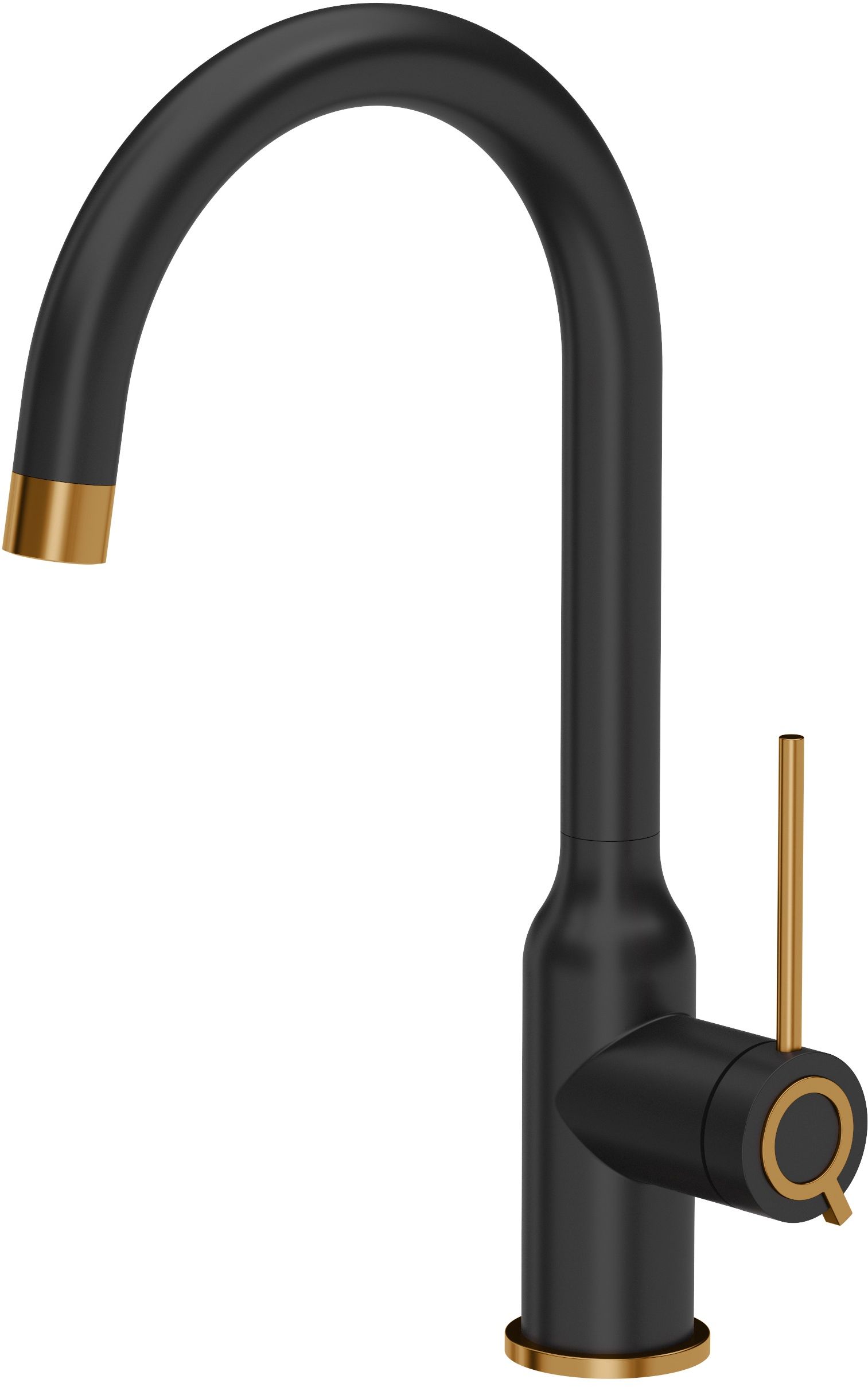 Quadron Ingrid Q Line rubinetto da cucina verticale nero-rame 3523500_BLMPVDC1