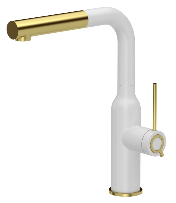 Quadron Angelina Q Line rubinetto da cucina verticale bianco-oro/oro antico 3573500_WHMPVDG1