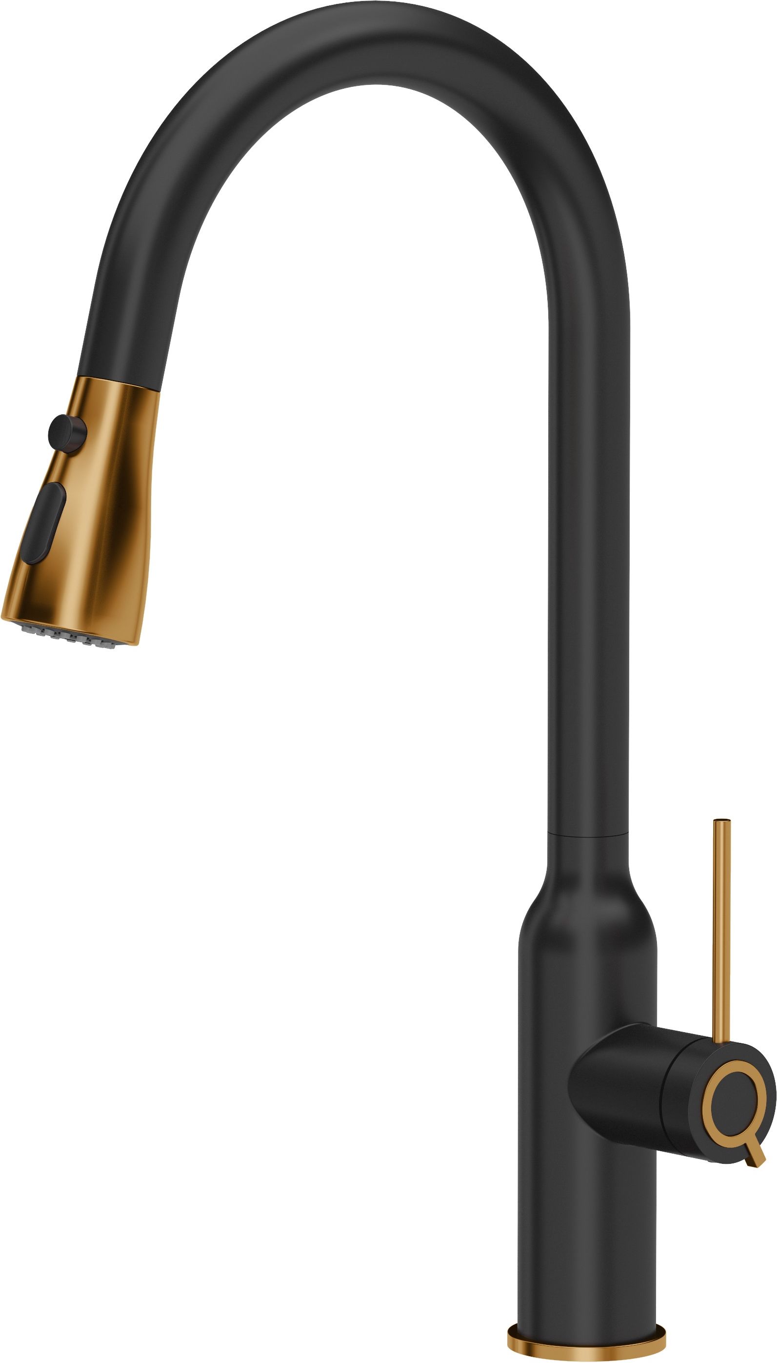 Quadron Jessica Q Line rubinetto da cucina verticale nero-rame 3573591_BLMPVDC1