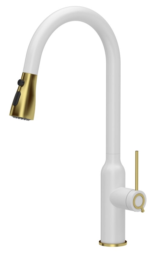 Quadron Jessica Q Line rubinetto da cucina verticale bianco-oro/oro antico 3573591_WHMPVDG1