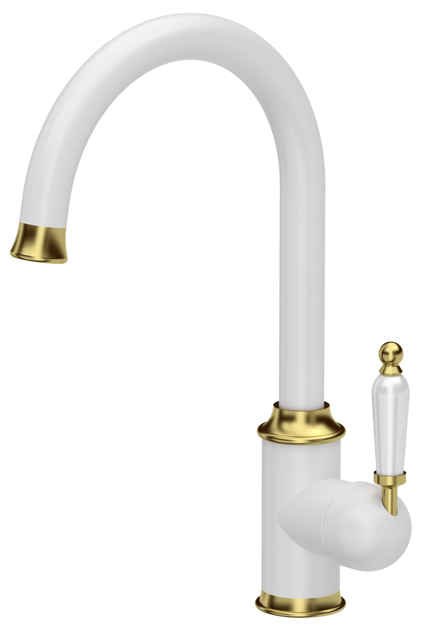 Quadron Rachel Q Line rubinetto da cucina verticale bianco-oro/oro antico 3623504_WHMPVDG1