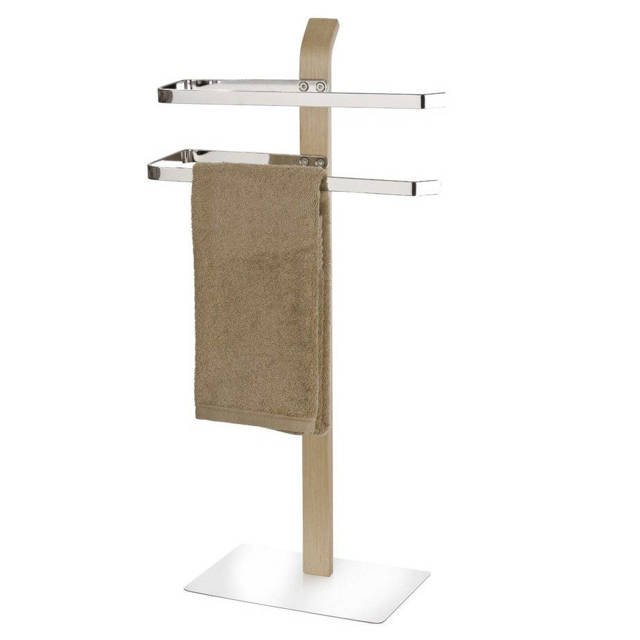 Wenko Samona portasciugamani da terra legno-argento 20396100