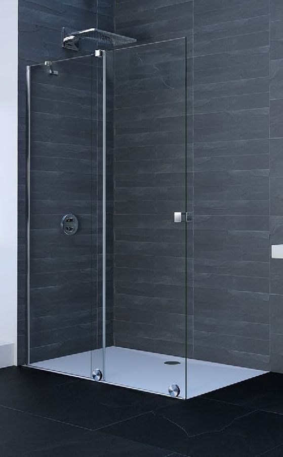 Huppe Xtensa Pure 4-kąt drzwi prysznicowe 100 cm lewe czarny mat/szkło przezroczyste Anti-Plaque XT0121.123.322