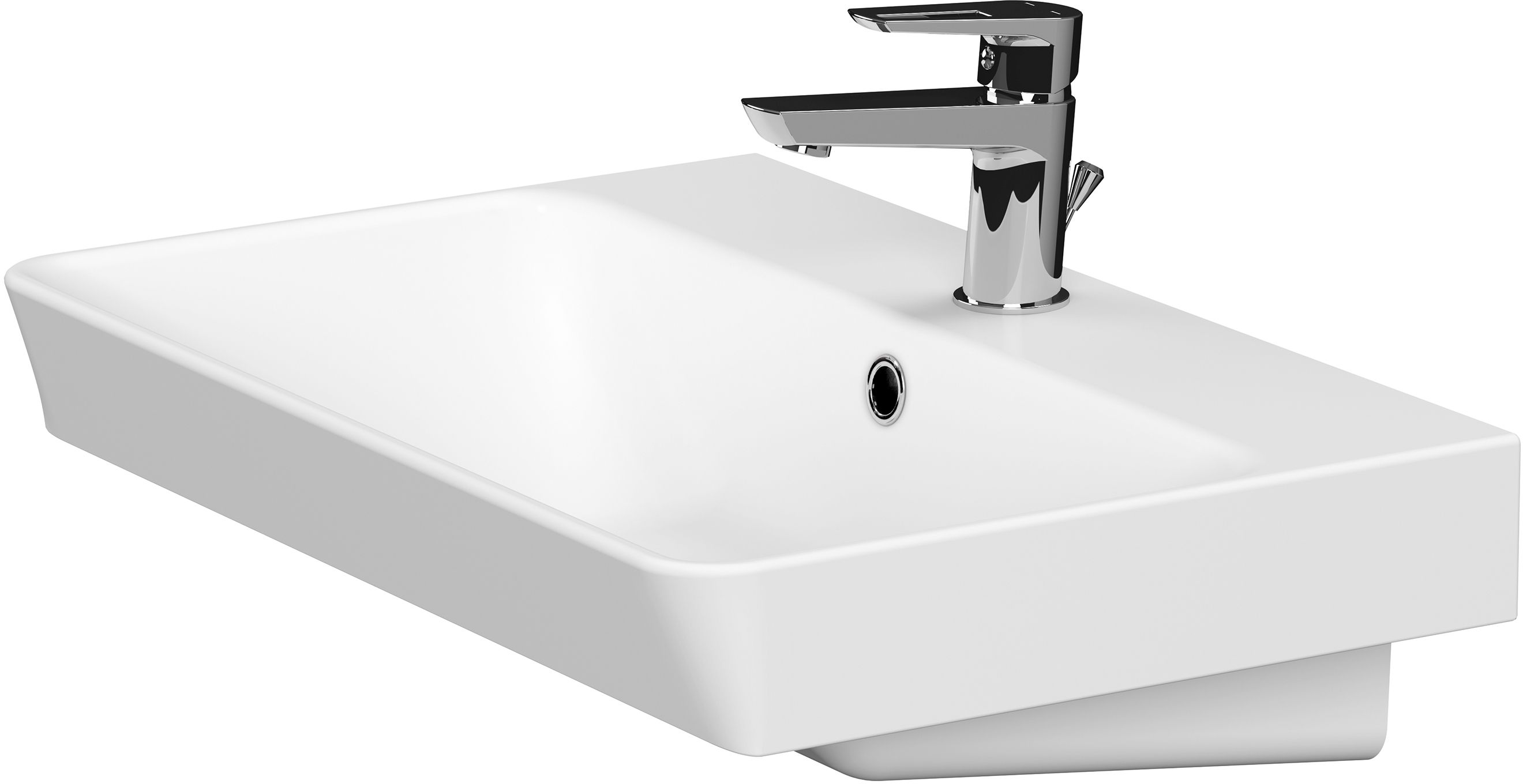 Cersanit Mille lavabo 60x41 cm rettangolare a parete-da mobile bianco K675-002