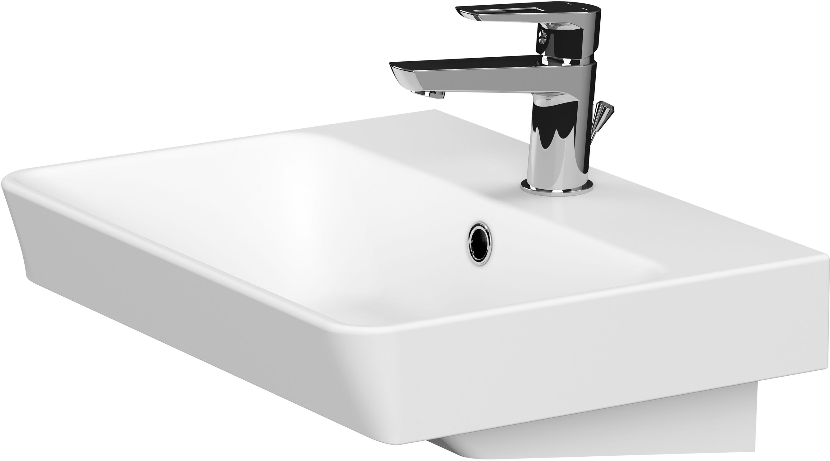 Cersanit Mille lavabo 50.5x38.5 cm rettangolare a parete-da mobile bianco K675-004