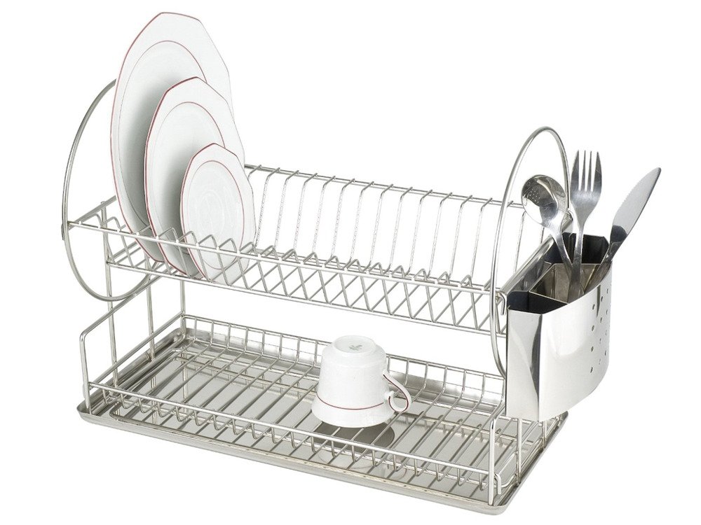 Wenko scolapiatti 49x21x33 cm grigio-acciaio 2329100