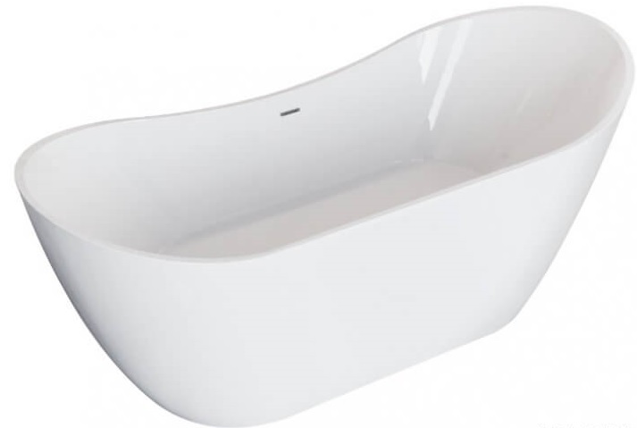 Polimat Abi vasca da bagno freestanding 180x80 cm ovale bianco 00039