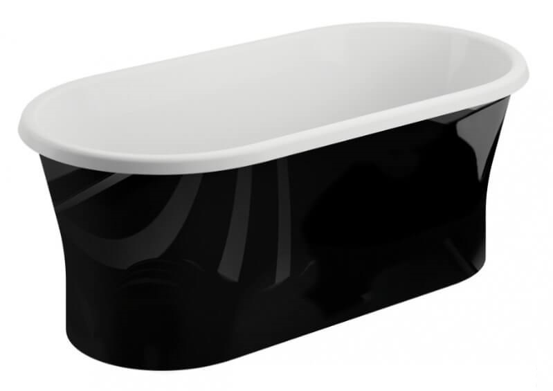 Polimat Amona New vasca da bagno a parete 150x75 cm ovale bicolore 00058