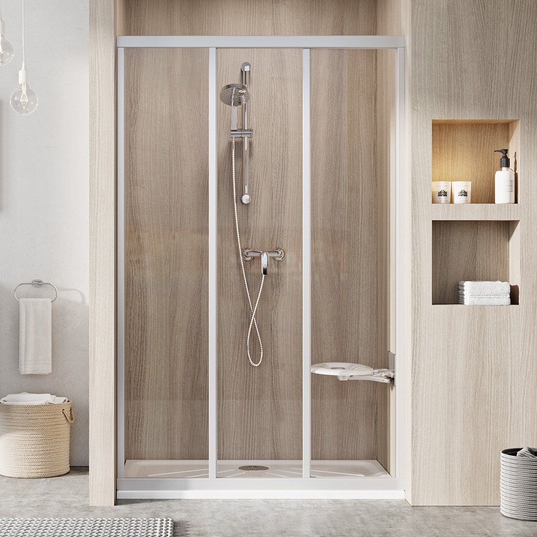 Ravak Supernova porta doccia 90 cm scorrevole satinato opaca/vetro trasparente 00V70UR2Z1