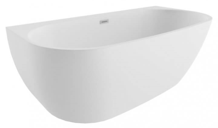 Polimat Risa vasca da bagno a parete 160x80 cm ovale bianco 00477