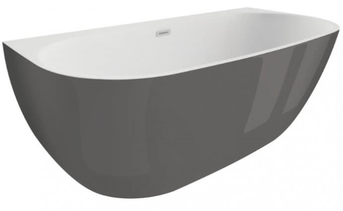 Polimat Risa vasca da bagno a parete 160x80 cm ovale bicolore 00482