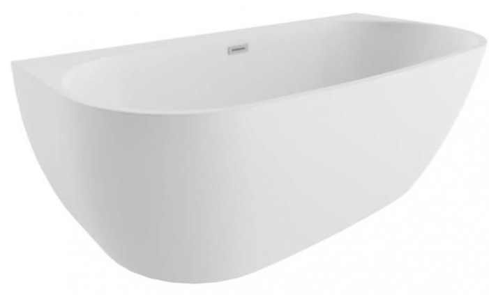 Polimat Risa vasca da bagno a parete 170x80 cm ovale bianco 00441
