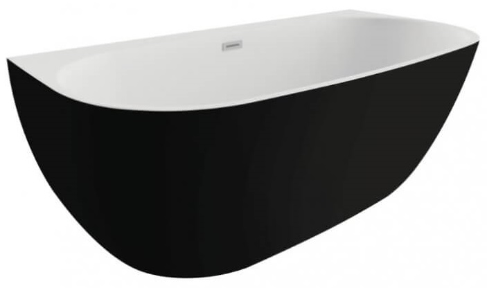 Polimat Risa vasca da bagno a parete 170x80 cm ovale bicolore 00443