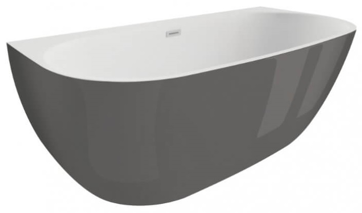 Polimat Risa vasca da bagno a parete 170x80 cm ovale bicolore 00444