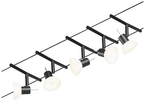 Paulmann Sheela sistema di cavi 5x10 W nero-cromo 94450
