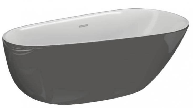 Polimat Shila vasca da bagno freestanding 170x85 cm ovale bicolore 00432