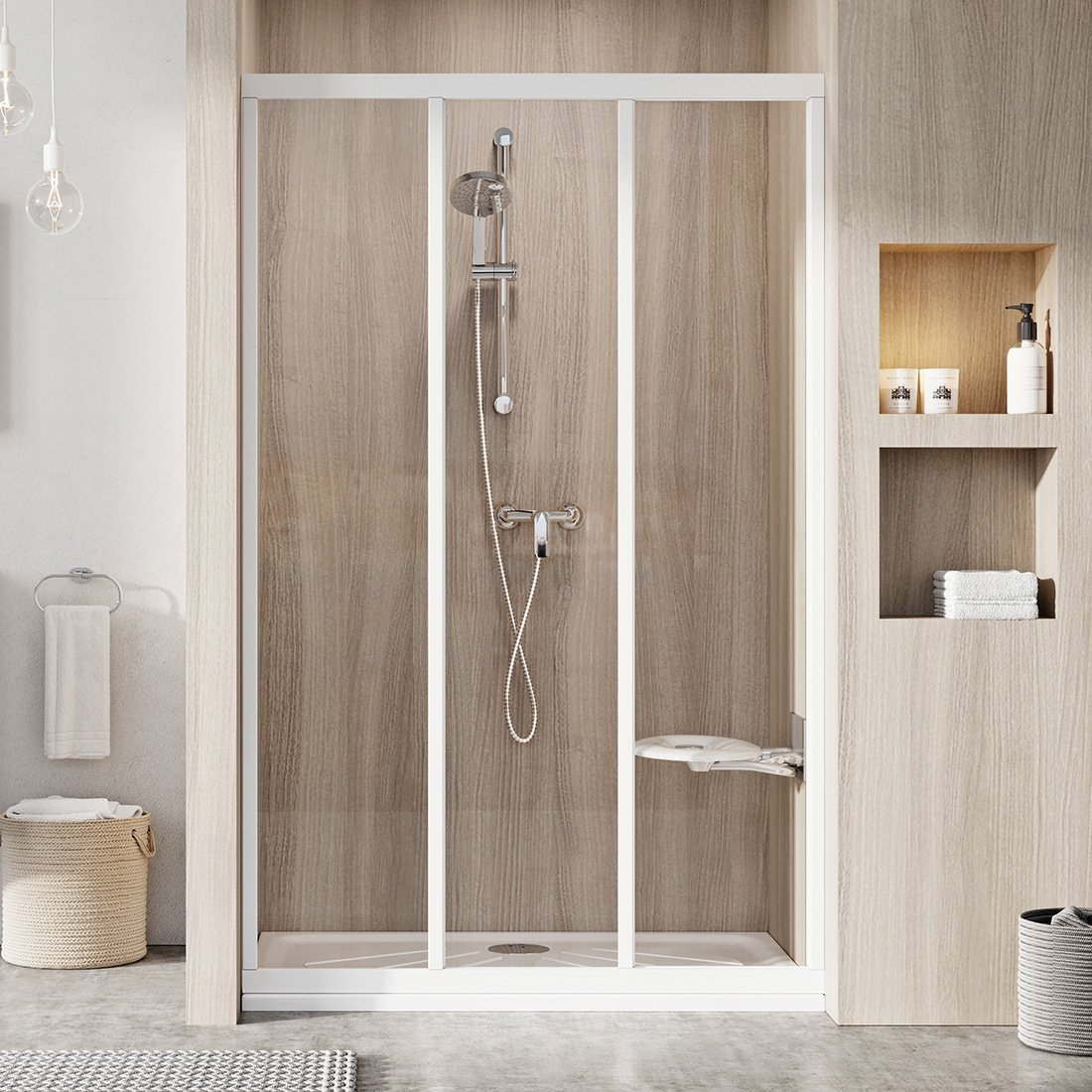 Ravak Supernova porta doccia 100 cm scorrevole bianco lucida/vetro trasparente 00VA01R2Z1