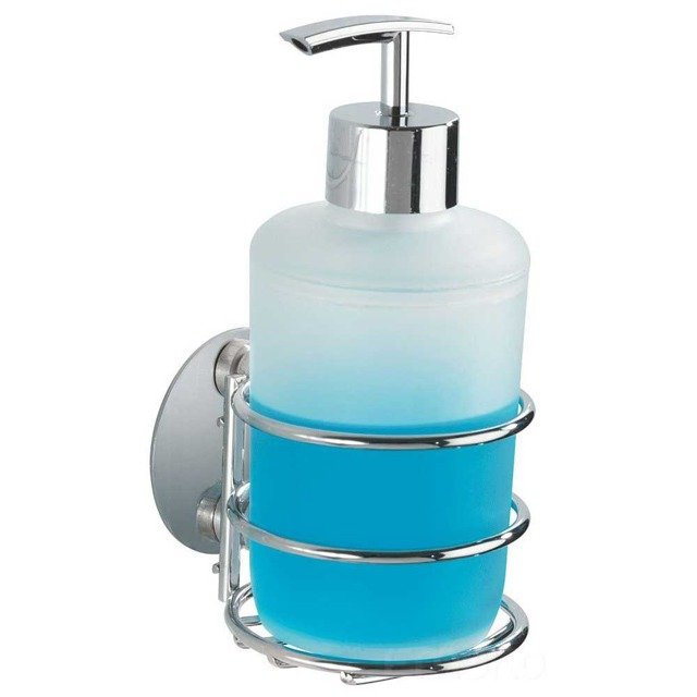 Wenko Turbo-Loc rund Stahl dispenser di sapone liquido 250 ml argento 18777100
