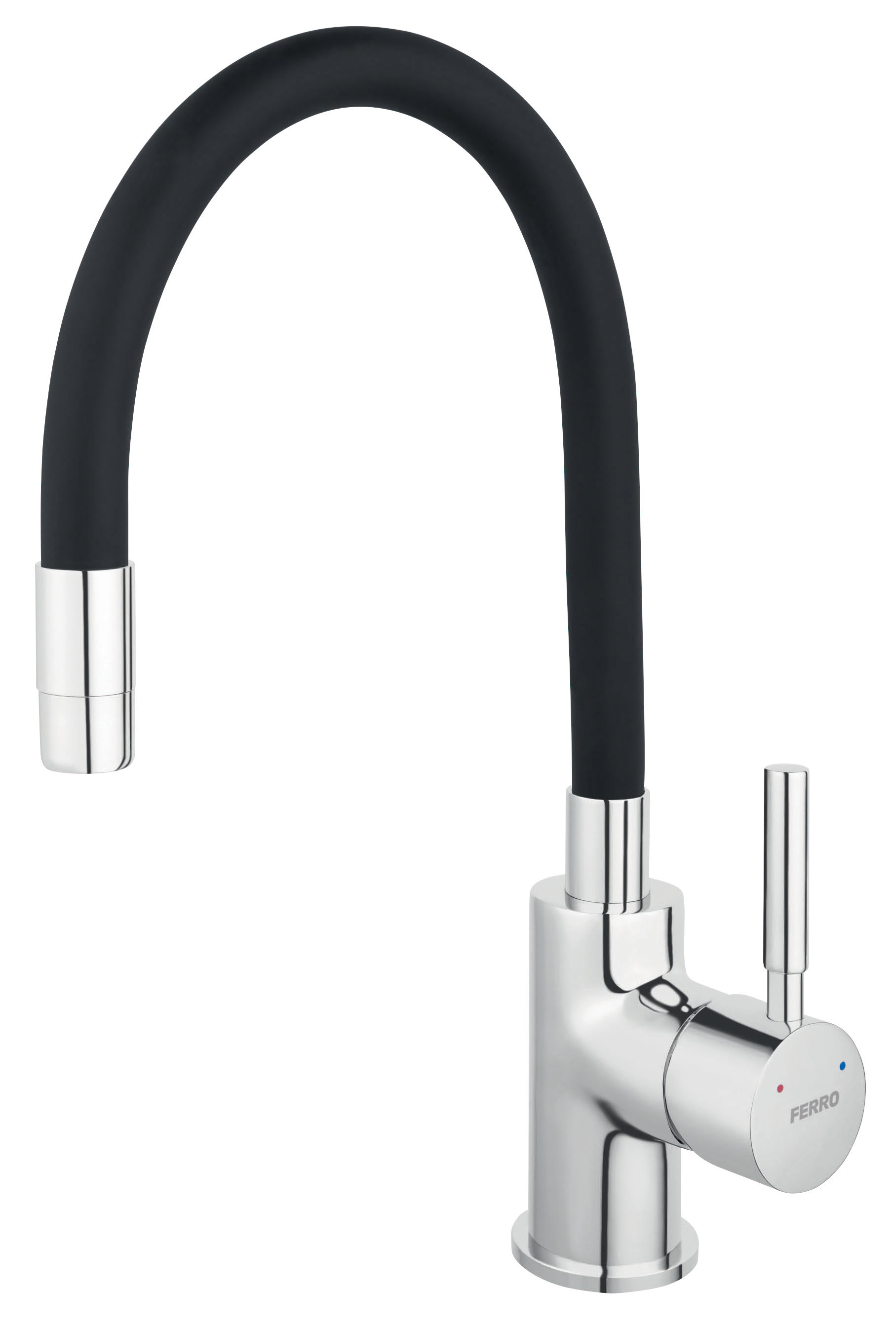 Ferro Zumba rubinetto da cucina verticale cromo-nero BZA4B-LB