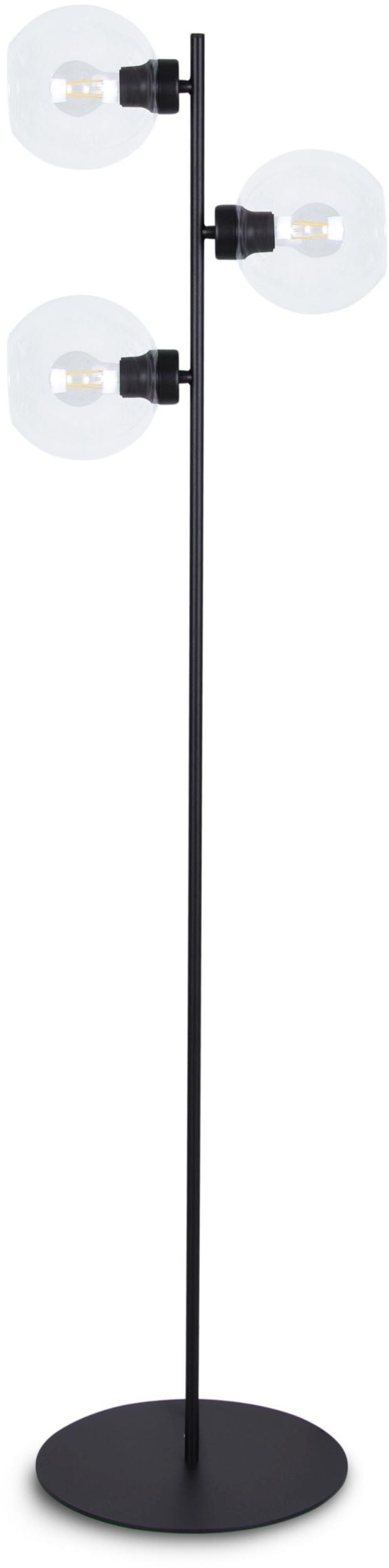 Kaja Lambert lampada da terra 3x60 W nero-trasparente K-4859