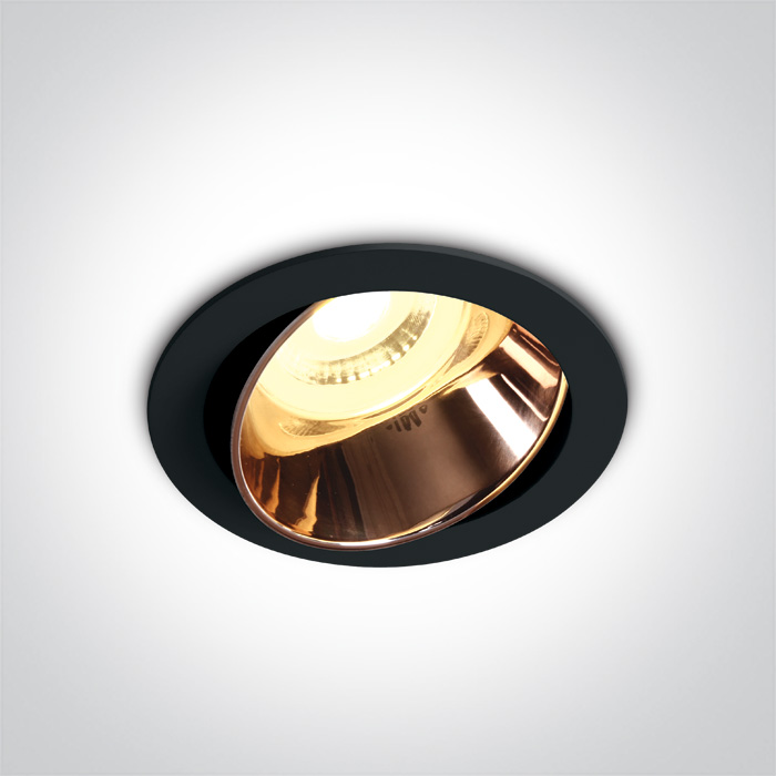 One Light Vitali lampada da incasso 1x10 W nero-rame 11105M/B/CU
