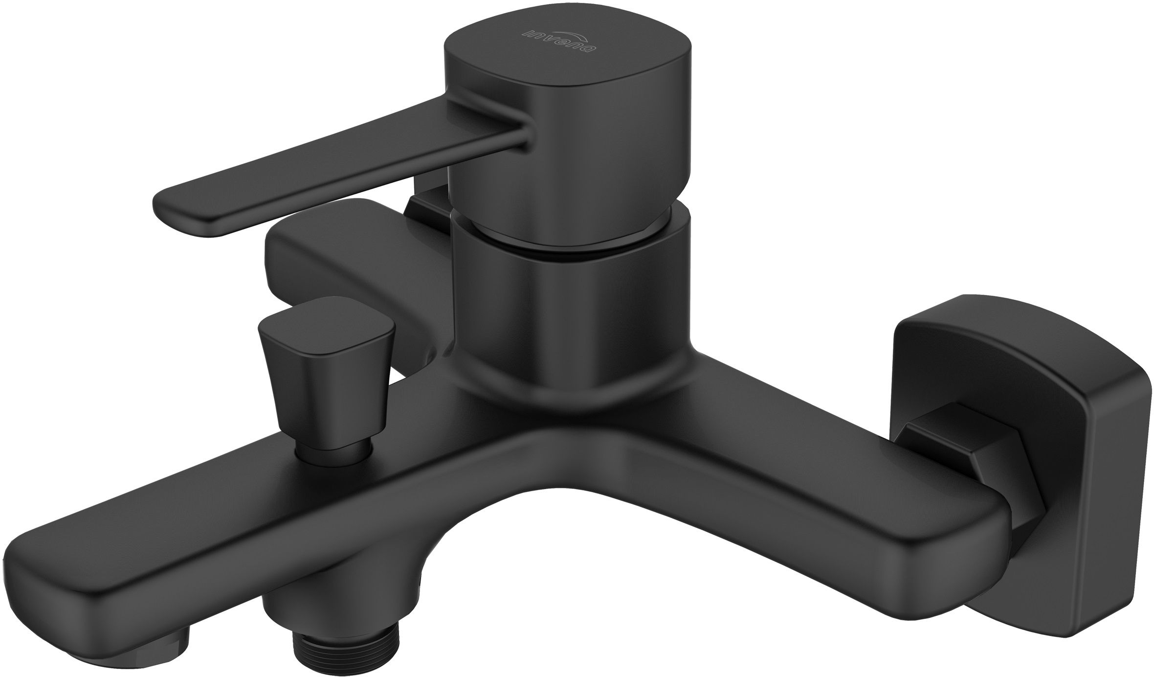 Invena Glamour rubinetto per vasca e doccia a parete nero BW-02-004