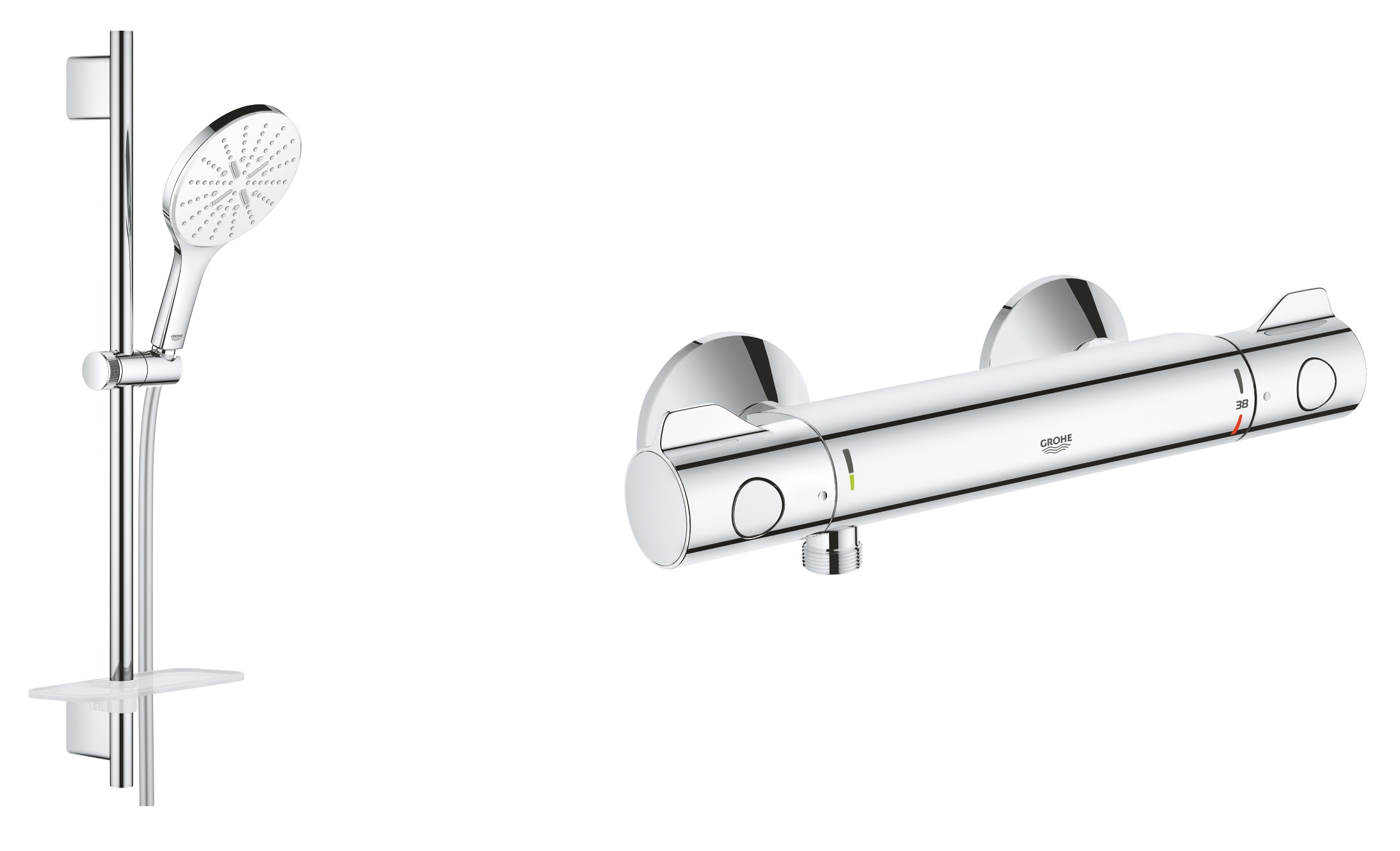 Set set doccia Grohe Vitalio SmartActive 26598000, rubinetto per doccia Grohe Grohtherm 800 34558000