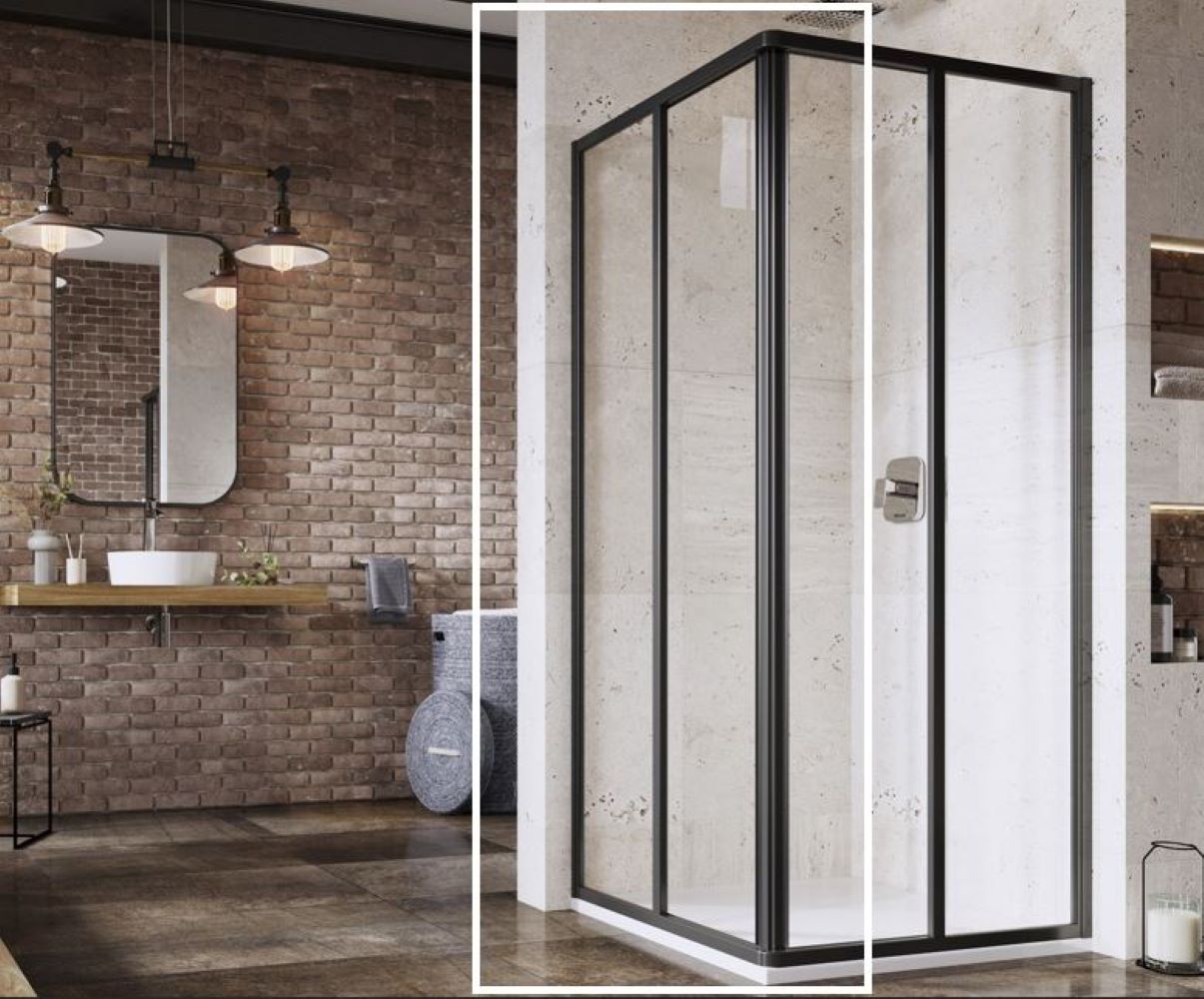 Ravak Supernova porta doccia 80 cm scorrevole nero opaca/vetro trasparente 14V403O2Z1