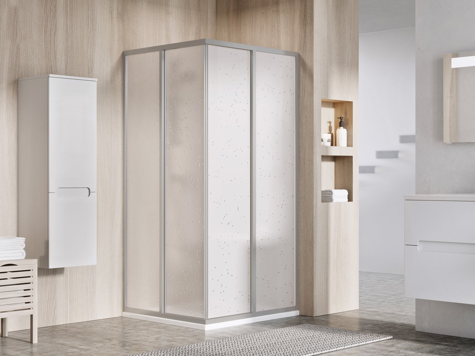 Ravak Supernova porta doccia 80 cm scorrevole satinato opaca/polistirene 14V40UO211