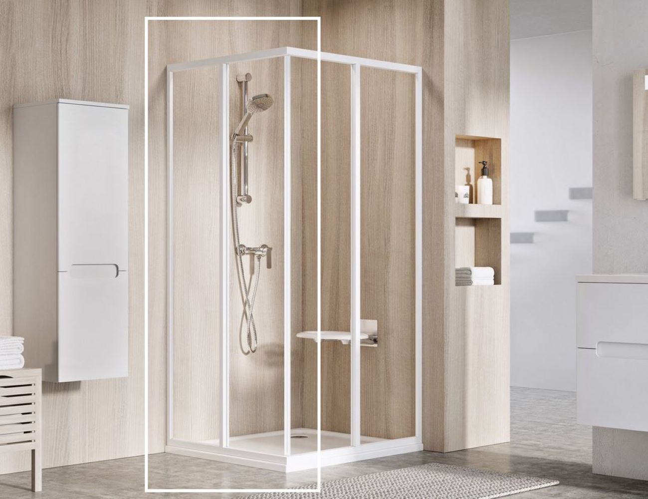 Ravak Supernova porta doccia 90 cm scorrevole bianco lucida/vetro trasparente 14V701O2Z1